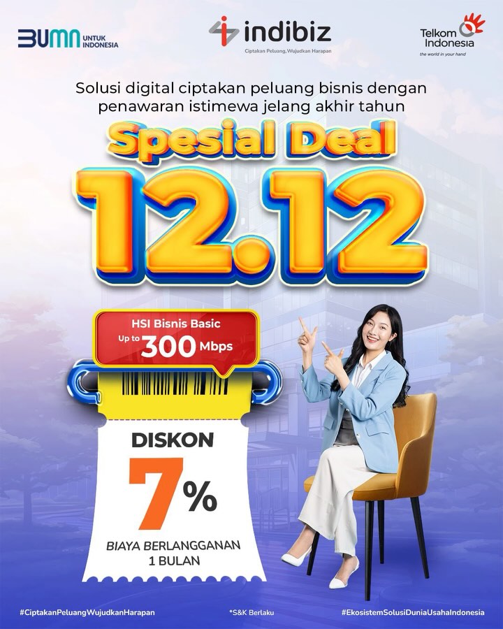 Diskon 7% Indibiz untuk UMKM di Harbolnas